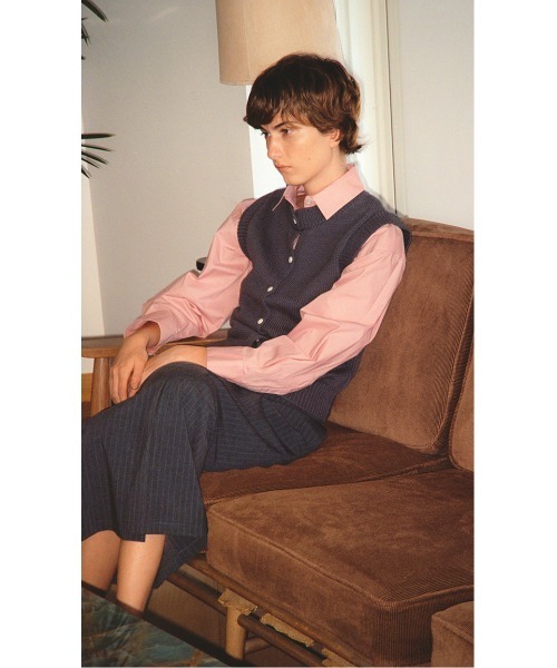 BLACK BY MOUSSY(ブラックバイマウジー)の「front button vest(フロントボタンベスト)(ベスト・レディース・ライトグリーン/オフホワイト/チャコールグレー・FREE)」の6枚目の写真