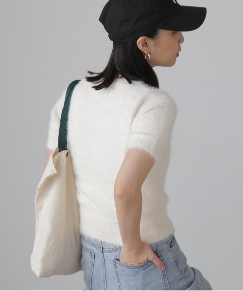 FREE'S MART（フリーズマート）の「◆シャギー半袖ニット（ニット/セーター・レディース・ベージュ/イエロー/ホワイト・FREE）」の5枚目の写真