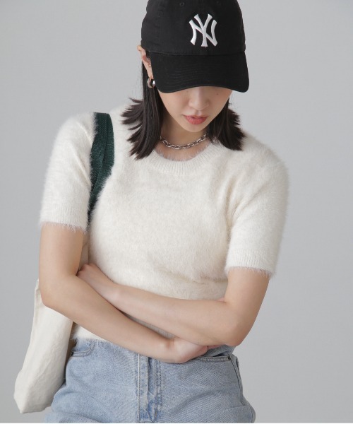 FREE'S MART（フリーズマート）の「◆シャギー半袖ニット（ニット/セーター・レディース・ベージュ/イエロー/ホワイト・FREE）」の7枚目の写真