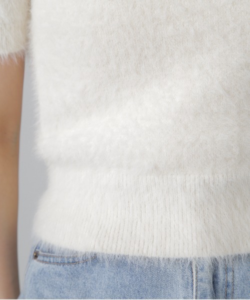 FREE'S MART（フリーズマート）の「◆シャギー半袖ニット（ニット/セーター・レディース・ベージュ/イエロー/ホワイト・FREE）」の10枚目の写真