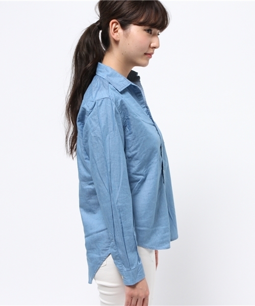 LIVI it（リヴィ イット）の「【LIVI it】Ｂｉｇデニムシャツ（シャツ/ブラウス・レディース・インディゴブルー/ブルー・LARGE/MEDIUM）」の4枚目の写真