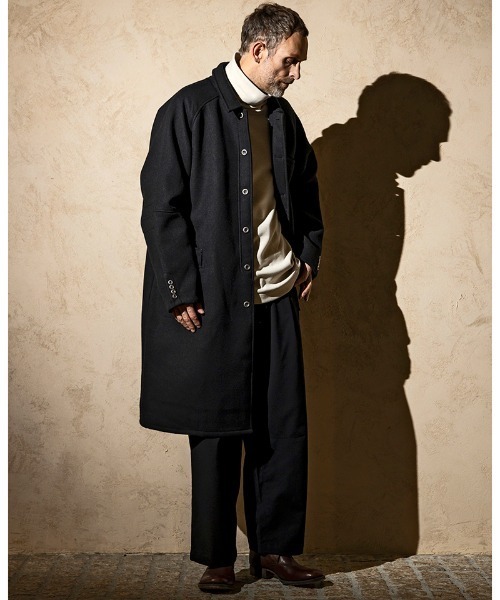 C DIEM（カルペディエム）の「mj9843- Old Workers Coat ステンカラーコート（ステンカラーコート・メンズ・ブラック/カーキ・S/M/L/XL）」の14枚目の写真