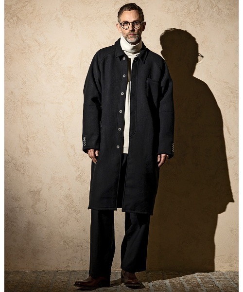 C DIEM（カルペディエム）の「mj9843- Old Workers Coat ステンカラーコート（ステンカラーコート・メンズ・ブラック/カーキ・S/M/L/XL）」の16枚目の写真