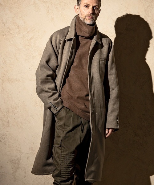 C DIEM（カルペディエム）の「mj9843- Old Workers Coat ステンカラーコート（ステンカラーコート・メンズ・ブラック/カーキ・S/M/L/XL）」の17枚目の写真