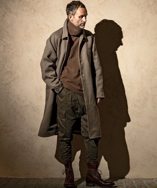 C DIEM（カルペディエム）の「mj9843- Old Workers Coat ステンカラーコート（ステンカラーコート・メンズ・ブラック/カーキ・S/M/L/XL）」の4枚目の写真