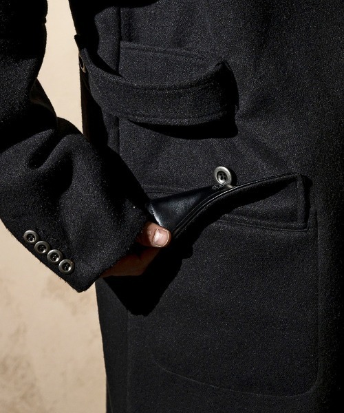 C DIEM（カルペディエム）の「mj9843- Old Workers Coat ステンカラーコート（ステンカラーコート・メンズ・ブラック/カーキ・S/M/L/XL）」の6枚目の写真