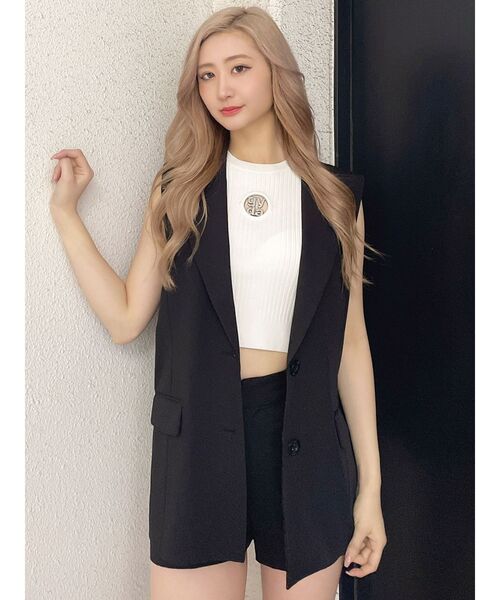 GYDA（ジェイダ）の「【SETUP着用可】ハイウエストセンタープレスショートパンツ（その他パンツ・レディース・ブラック/ベージュ・FREE）」の11枚目の写真