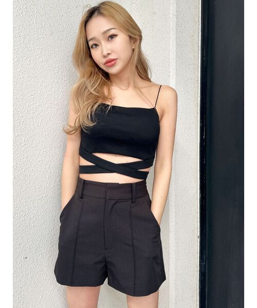 GYDA（ジェイダ）の「【SETUP着用可】ハイウエストセンタープレスショートパンツ（その他パンツ・レディース・ブラック/ベージュ・FREE）」の16枚目の写真