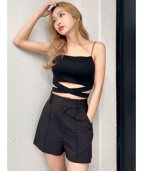 GYDA（ジェイダ）の「【SETUP着用可】ハイウエストセンタープレスショートパンツ（その他パンツ・レディース・ブラック/ベージュ・FREE）」の17枚目の写真