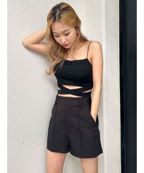 GYDA（ジェイダ）の「【SETUP着用可】ハイウエストセンタープレスショートパンツ（その他パンツ・レディース・ブラック/ベージュ・FREE）」の18枚目の写真