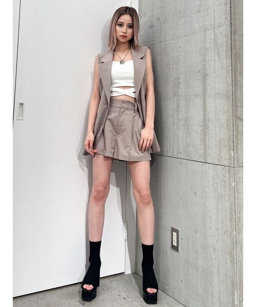 GYDA（ジェイダ）の「【SETUP着用可】ハイウエストセンタープレスショートパンツ（その他パンツ・レディース・ブラック/ベージュ・FREE）」の20枚目の写真