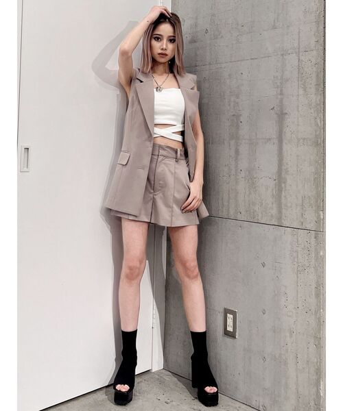 GYDA（ジェイダ）の「【SETUP着用可】ハイウエストセンタープレスショートパンツ（その他パンツ・レディース・ブラック/ベージュ・FREE）」の21枚目の写真