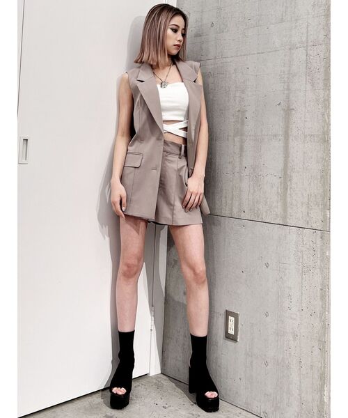 GYDA（ジェイダ）の「【SETUP着用可】ハイウエストセンタープレスショートパンツ（その他パンツ・レディース・ブラック/ベージュ・FREE）」の22枚目の写真