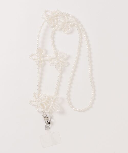 Me%（ミィパーセント）の「【ストラップシート付き】オハナビーズモバイルショルダーストラップ 109516（スマホグッズ・レディース・グレー/アイボリー/クリア・FREE）」の15枚目の写真