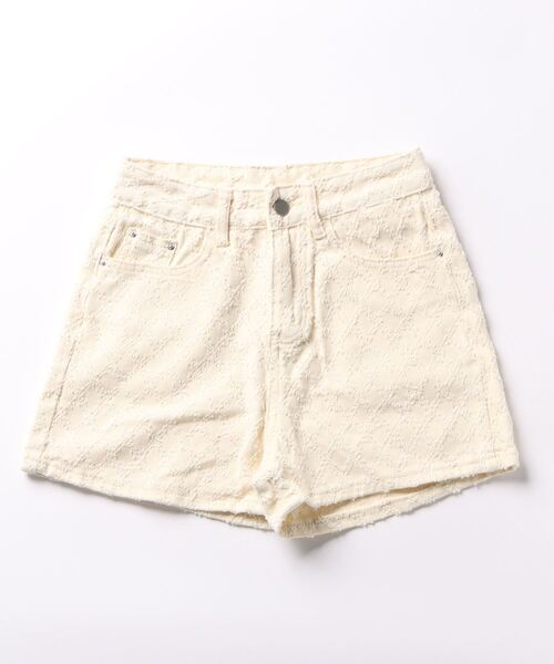 aimoha（アイモハ）の「デニムジャカードショートパンツ（デニムパンツ・レディース・オフホワイト・SMALL/MEDIUM/LARGE）」の13枚目の写真