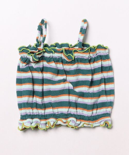 HOGAN RANCH WEAR（ホーガンランチウエア）の「パイルボーダーキャミトップス（kids/XS～L）（キャミソール・キッズ・ピンク/グリーン・XS/S/M/L）」の2枚目の写真