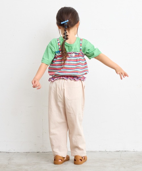 HOGAN RANCH WEAR（ホーガンランチウエア）の「パイルボーダーキャミトップス（kids/XS～L）（キャミソール・キッズ・ピンク/グリーン・XS/S/M/L）」の5枚目の写真