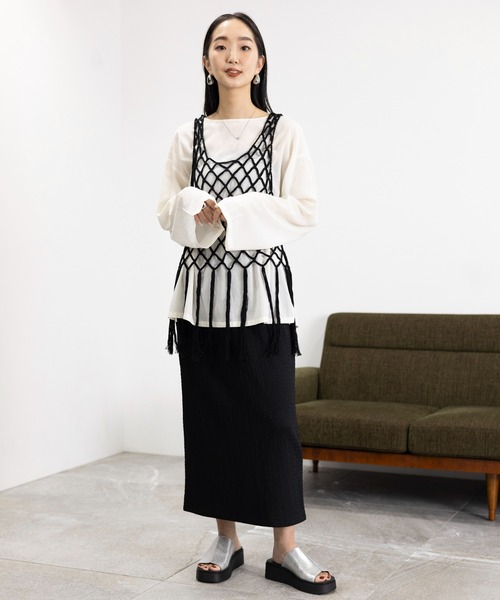 LEPSIM（レプシィム）の「ドライシアープルオーバー　992111（Tシャツ/カットソー・レディース・サンドベージュ/チャコールグレー/オフホワイト・FREE）」の11枚目の写真