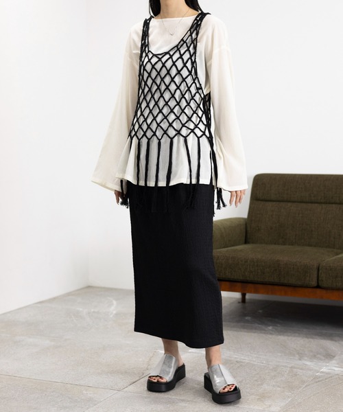 LEPSIM（レプシィム）の「ドライシアープルオーバー　992111（Tシャツ/カットソー・レディース・サンドベージュ/チャコールグレー/オフホワイト・FREE）」の8枚目の写真