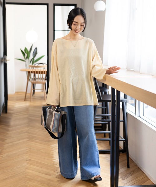 LEPSIM（レプシィム）の「ドライシアープルオーバー　992111（Tシャツ/カットソー・レディース・サンドベージュ/チャコールグレー/オフホワイト・FREE）」の16枚目の写真