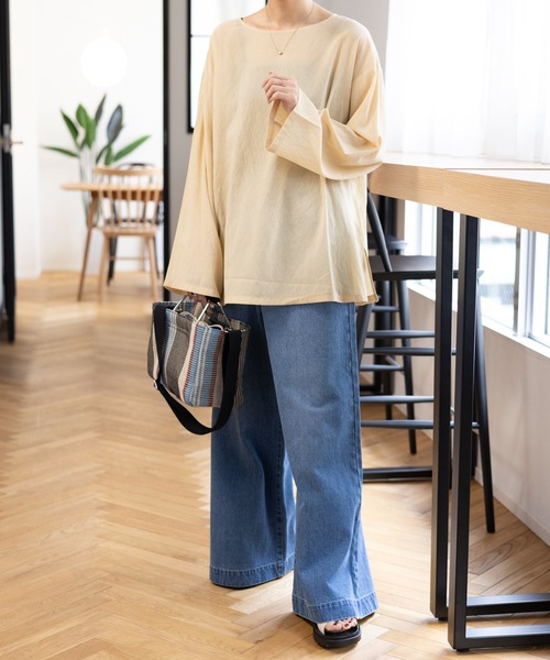 LEPSIM（レプシィム）の「ドライシアープルオーバー　992111（Tシャツ/カットソー・レディース・サンドベージュ/チャコールグレー/オフホワイト・FREE）」の14枚目の写真