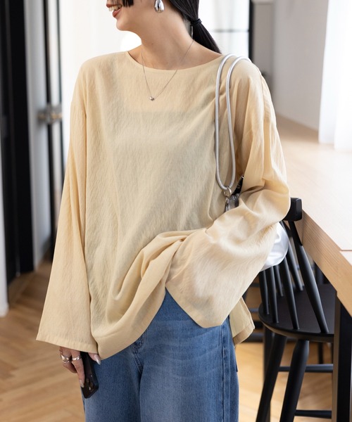 LEPSIM（レプシィム）の「ドライシアープルオーバー　992111（Tシャツ/カットソー・レディース・サンドベージュ/チャコールグレー/オフホワイト・FREE）」の13枚目の写真