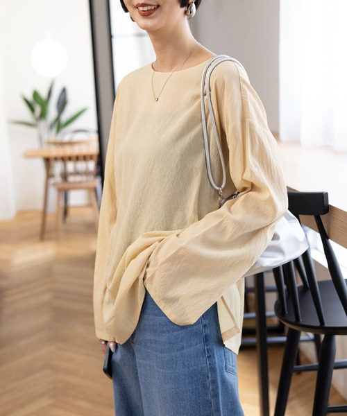 LEPSIM（レプシィム）の「ドライシアープルオーバー　992111（Tシャツ/カットソー・レディース・サンドベージュ/チャコールグレー/オフホワイト・FREE）」の5枚目の写真