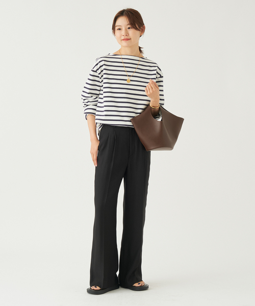 plage(プラージュ)の「《追加》washable linen混 ハイウエストパンツ(スラックス・レディース・ブラック/オレンジ系その他/ホワイト/ウッド・34/36/38/40)」の6枚目の写真