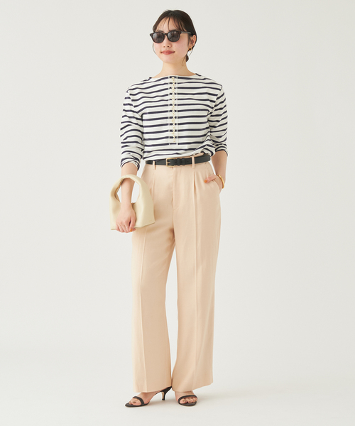 plage(プラージュ)の「《追加》washable linen混 ハイウエストパンツ(スラックス・レディース・ブラック/オレンジ系その他/ホワイト/ウッド・34/36/38/40)」の12枚目の写真