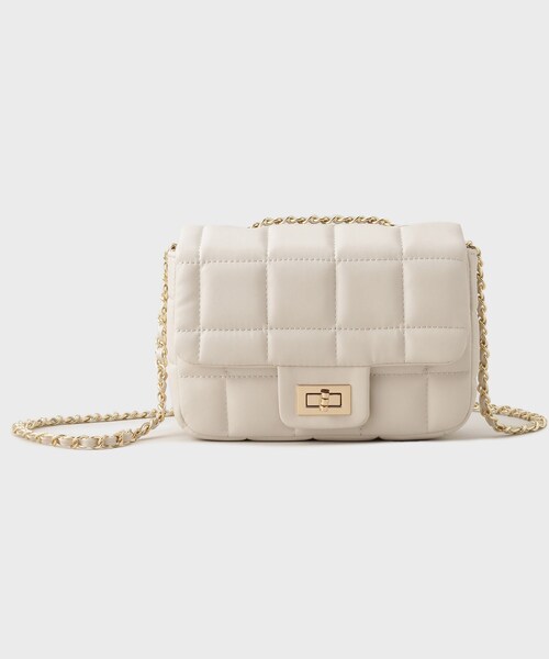 OPAQUE.CLIP（オペークドットクリップ）の「◆【2WAY】スクエアキルティングチェーンショルダーバッグ（ショルダーバッグ・レディース・ブラック系1/アイボリー/ブラック・00）」の2枚目の写真
