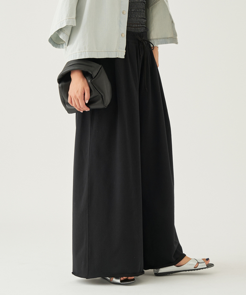 ◎ゆちゃーむ◎新品タグ付き　plage ハイウエスト タック WIDE セール】SWEAT WIDE TUCK パンツ（スウェットパンツ）｜Plage