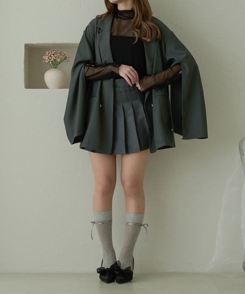 Ambre Neige（アンブルネージュ）の「袖リボンチュールトップス/WEB/EC限定商品（Tシャツ/カットソー・レディース・アイボリー/ブラック/ライトグリーン/チャコールグレー・FREE）」の11枚目の写真