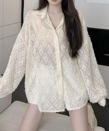 【CANVAS+】ひし形シアーシャツ