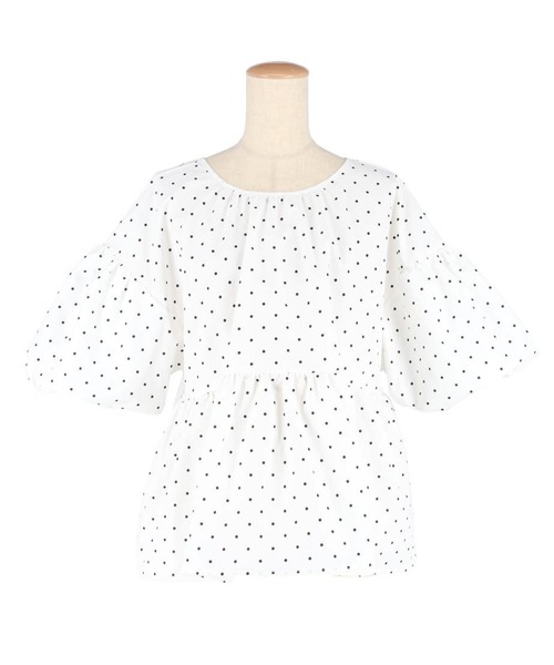 coca（coca）（コカ）の「パリフワバックリボンブラウス（シャツ/ブラウス・レディース・ブラック/ホワイト/ドット/ライトブルー/ライトピンク・M/L/S）」の13枚目の写真