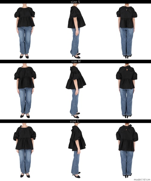 coca（coca）（コカ）の「パリフワバックリボンブラウス（シャツ/ブラウス・レディース・ブラック/ホワイト/ドット/ライトブルー・M/L/S）」の21枚目の写真