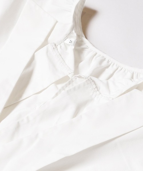 coca（coca）（コカ）の「パリフワバックリボンブラウス（シャツ/ブラウス・レディース・ブラック/ホワイト/ドット/ライトブルー/ライトピンク・M/L/S）」の7枚目の写真