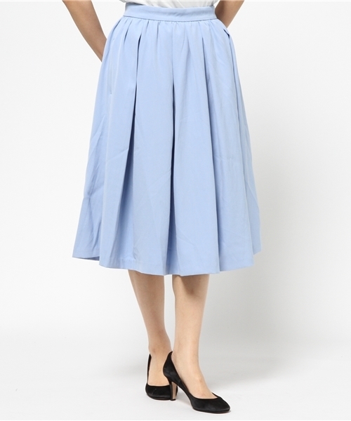 koe（コエ）の「ボリュームタックミモレ丈スカート（スカート・レディース・ブラック/ワインレッド/ライトブルー/ネイビー・SMALL/MEDIUM/LARGE）」の2枚目の写真