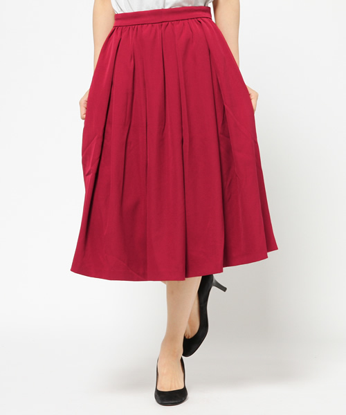 koe（コエ）の「ボリュームタックミモレ丈スカート（スカート・レディース・ブラック/ワインレッド/ライトブルー/ネイビー・SMALL/MEDIUM/LARGE）」の16枚目の写真