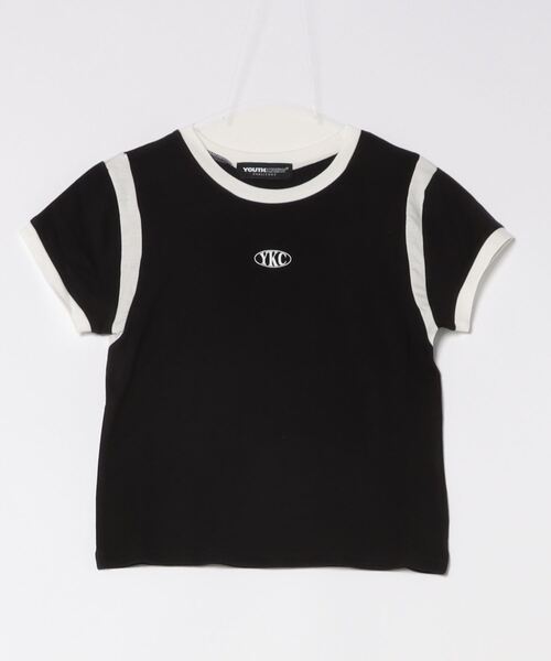 YOUTHKREW（ユースクルー）の「YOUTHKREW／スリムクロップＴ  2122438（Tシャツ/カットソー・レディース・ブラック/ホワイト・FREE）」の5枚目の写真