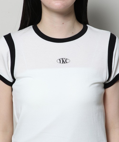 YOUTHKREW（ユースクルー）の「YOUTHKREW／スリムクロップＴ  2122438（Tシャツ/カットソー・レディース・ブラック/ホワイト・FREE）」の10枚目の写真