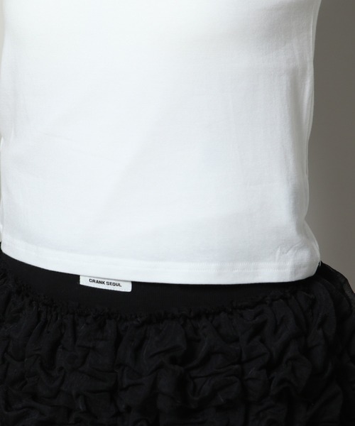 YOUTHKREW（ユースクルー）の「YOUTHKREW／スリムクロップＴ  2122438（Tシャツ/カットソー・レディース・ブラック/ホワイト・FREE）」の8枚目の写真