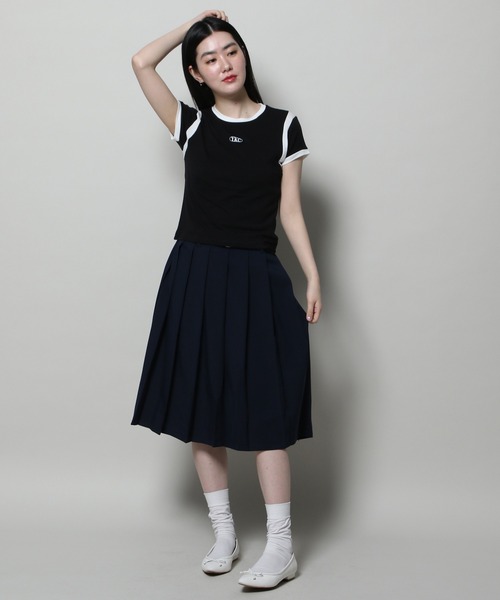 YOUTHKREW（ユースクルー）の「YOUTHKREW／スリムクロップＴ  2122438（Tシャツ/カットソー・レディース・ブラック/ホワイト・FREE）」の22枚目の写真