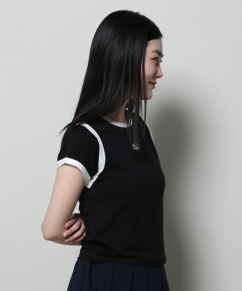 YOUTHKREW（ユースクルー）の「YOUTHKREW／スリムクロップＴ  2122438（Tシャツ/カットソー・レディース・ブラック/ホワイト・FREE）」の20枚目の写真