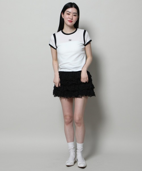 YOUTHKREW（ユースクルー）の「YOUTHKREW／スリムクロップＴ  2122438（Tシャツ/カットソー・レディース・ブラック/ホワイト・FREE）」の19枚目の写真