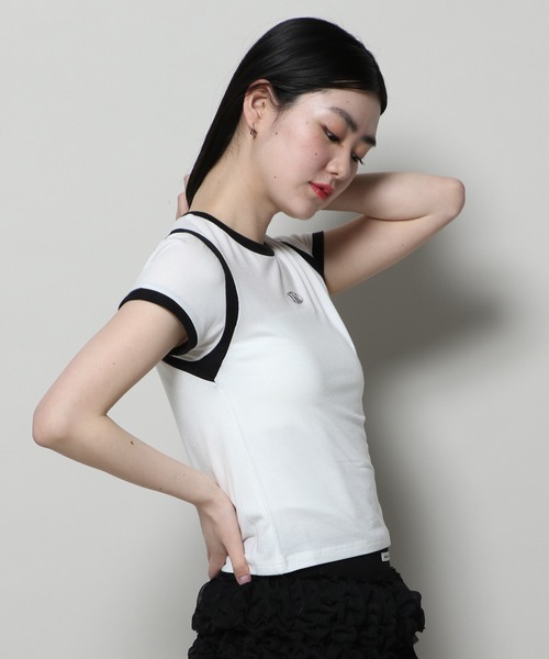 YOUTHKREW（ユースクルー）の「YOUTHKREW／スリムクロップＴ  2122438（Tシャツ/カットソー・レディース・ブラック/ホワイト・FREE）」の17枚目の写真