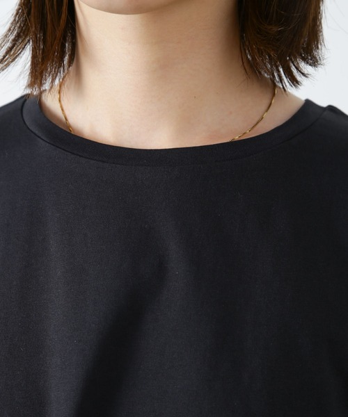 NANO universe（ナノユニバース）の「布帛コンビギャザーカットトップス（Tシャツ/カットソー・レディース・ホワイト/ブルーグレー/ブラック・FREE）」の7枚目の写真