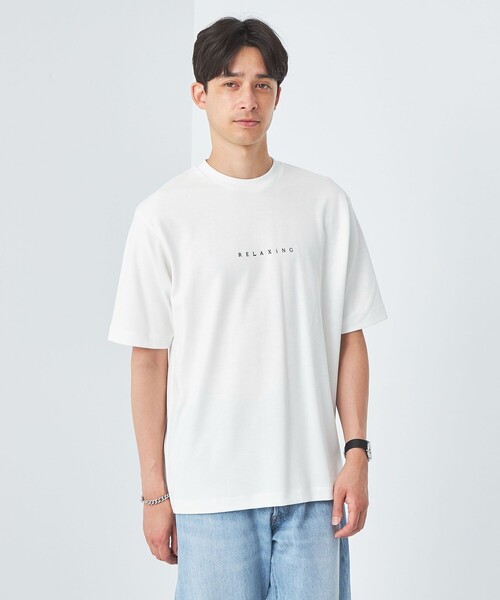 green label relaxing(グリーンレーベルリラクシング)の「RELAXiNG ポンチ クルーネック Tシャツ(Tシャツ/カットソー・メンズ・ブラック/ライトブルー/ライトグレー/ホワイト・XL/M/L/S)」の2枚目の写真