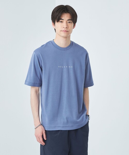green label relaxing(グリーンレーベルリラクシング)の「RELAXiNG ポンチ クルーネック Tシャツ(Tシャツ/カットソー・メンズ・ブラック/ライトブルー/ライトグレー/ホワイト・XL/M/L/S)」の1枚目の写真