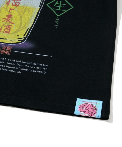 go slow caravan（ゴースローキャラバン）の「猫と麦酒TEE～無限麦酒～（Tシャツ/カットソー・メンズ・ブラック/ホワイト・X-LARGE/LARGE/MEDIUM/SMALL）」の12枚目の写真