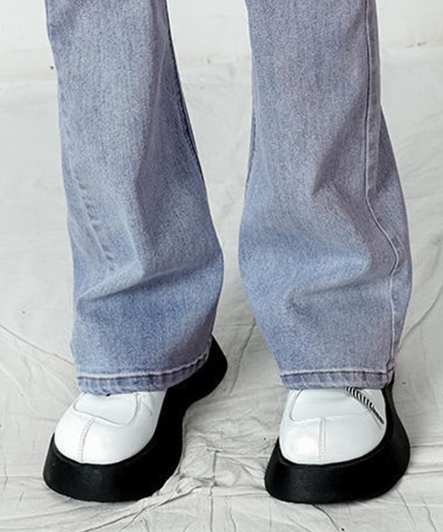 Miniministore（ミニミニストア）の「フレアデニムパンツ ストレッチパンツ韓国（デニムパンツ・レディース・ブラック/サックスブルー/チャコールグレー・L/S/XL/M/XXL）」の8枚目の写真